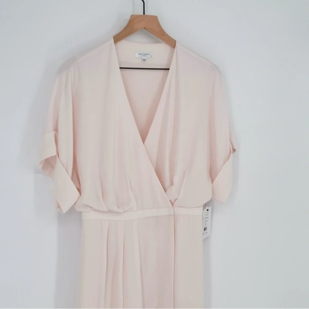 NEW Equipment Tavine Midi Wrap Dress Light Pink Size 10